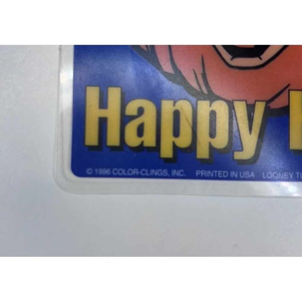 4 VINTAGE LOONEY TUNES‎ HAPPY HALLOWEEN BUGS BUNNY 9x6 Window Suction Cup Hanger
